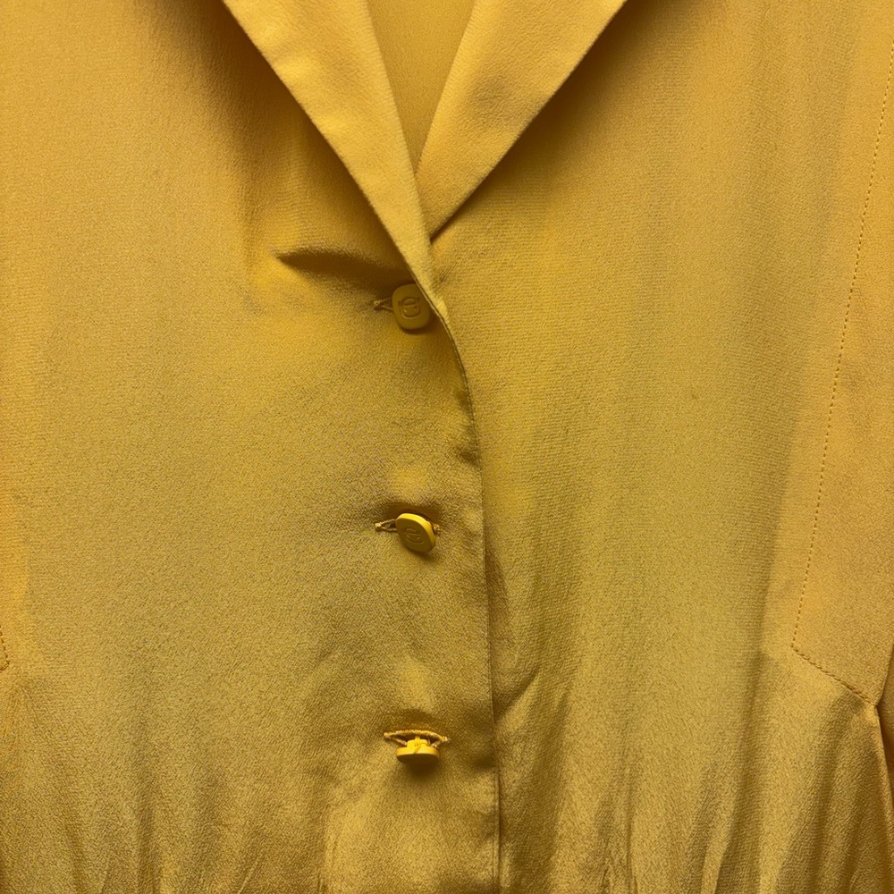 Vintage Italian Silk Colorblock Shirt Dress | Pockets | Size 42 (US 8–10) - Picture 11 of 14